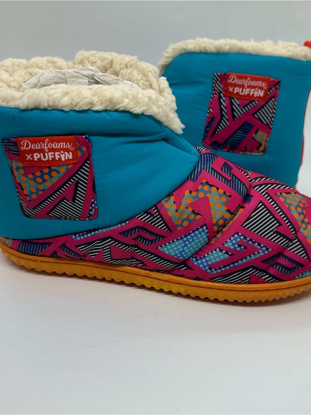 NWOT Dearfoams x Puffin Sherpa Slipper Boots 7-8